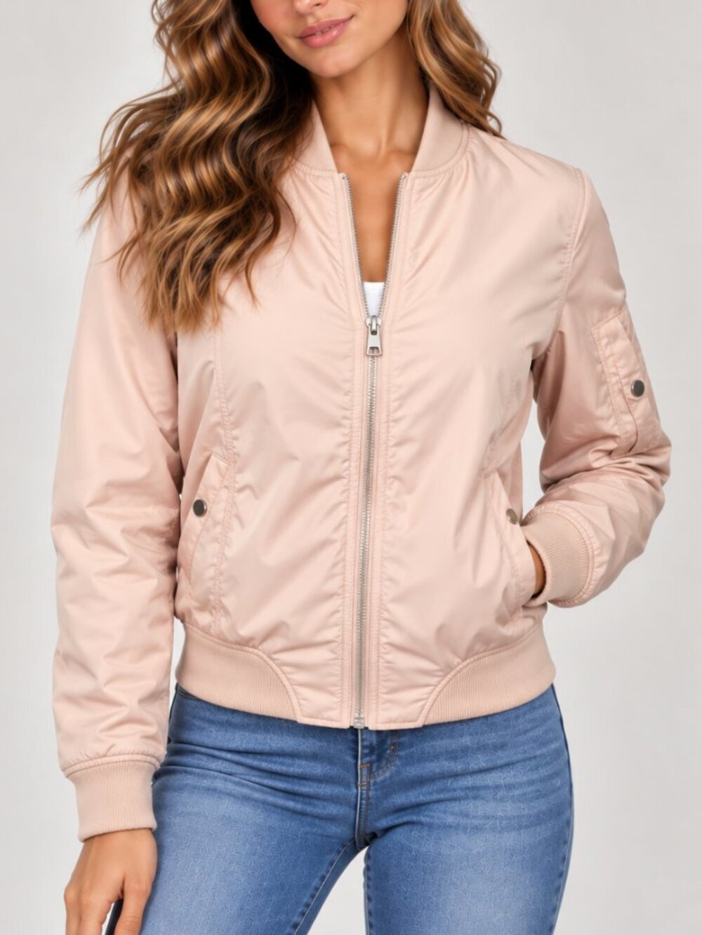 Vera Moda peal pink bomber jacket womens size XS